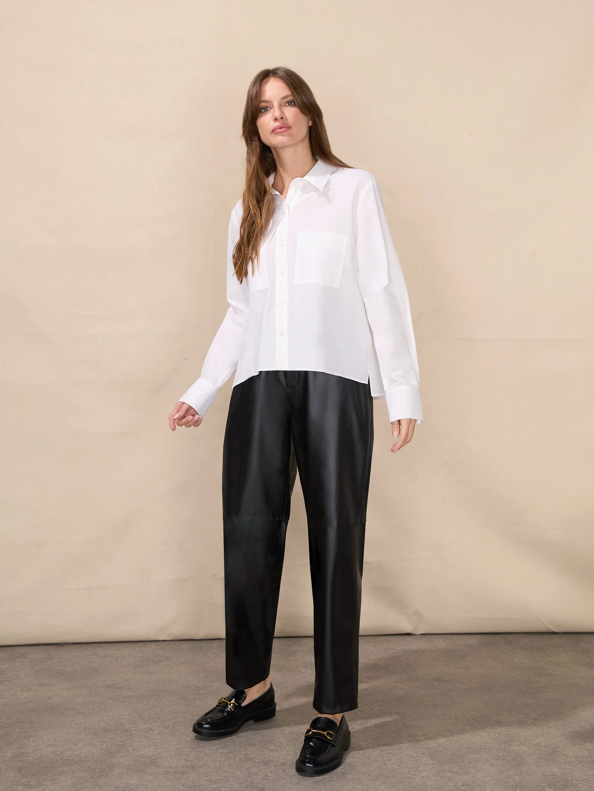 White Pocket Detail Cotton Shirt